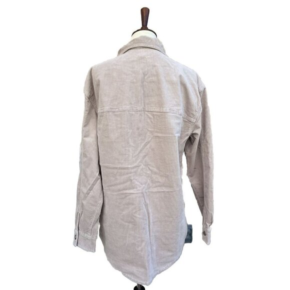 GOOD AMERICAN Corduroy Shacket In Bone Size 3/4 L/XL - Picture 3 of 10